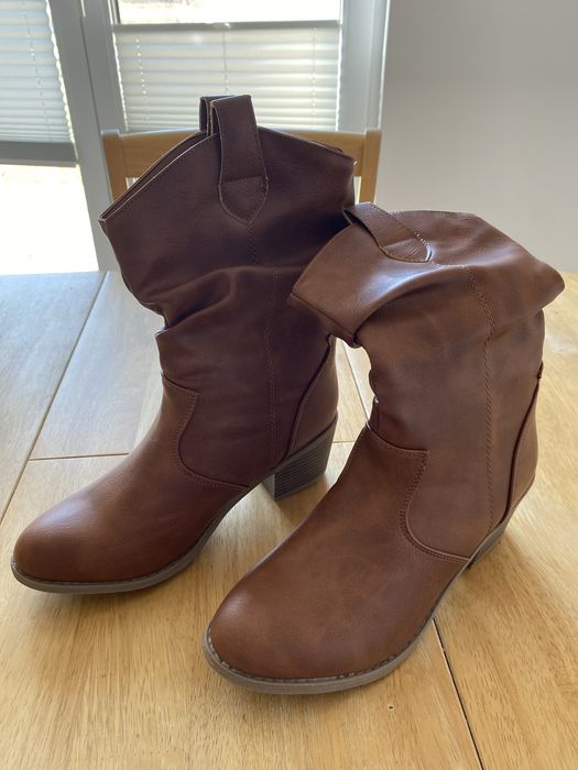 NOWE  Buty botki kowbojki 36 Camel