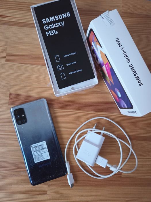 Samsung galaxy m31s 6/128 гб блакитний з коробкою та зарядкою 2 sim
