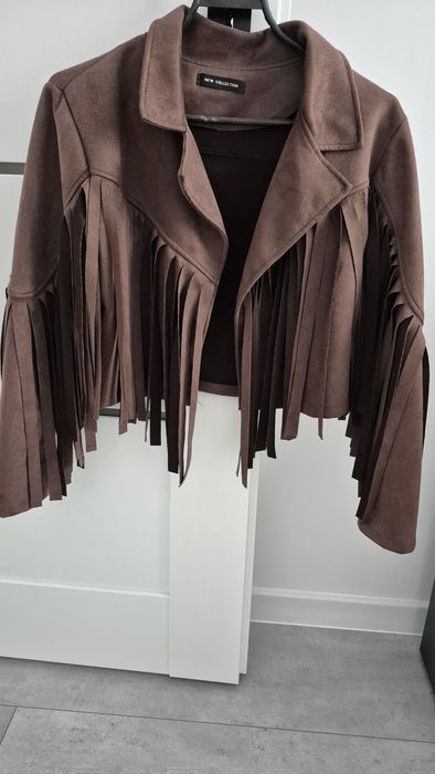 Kurtka z frędzlami zamsz rozm.M