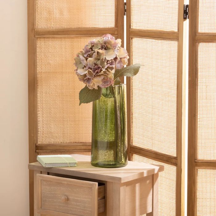 Parawan pokojowy z drewna paulownia i trzciny SANA, 120 x 170 cm