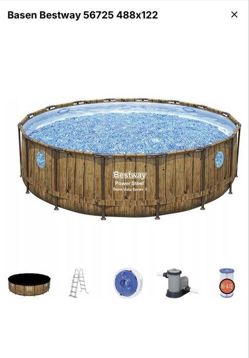 Basen stelażowy Bestway 488х122cm +akcesoria