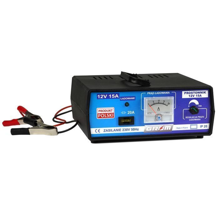 Prostownik z regulacją ładowania GROM 12V 15A