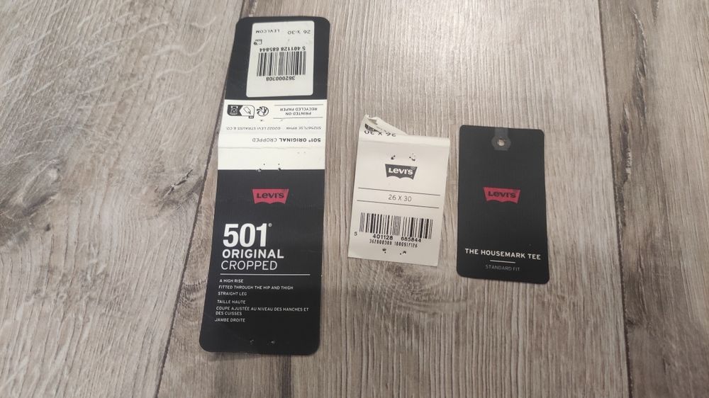 Nowe jeansy Levi's 501 oryginal cropped r. 26/30 szare