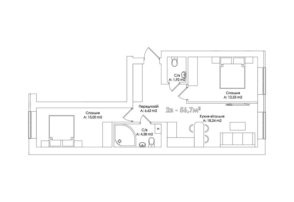 2к квартира з документами. Відділ продажів ЖК Квартал Соборна