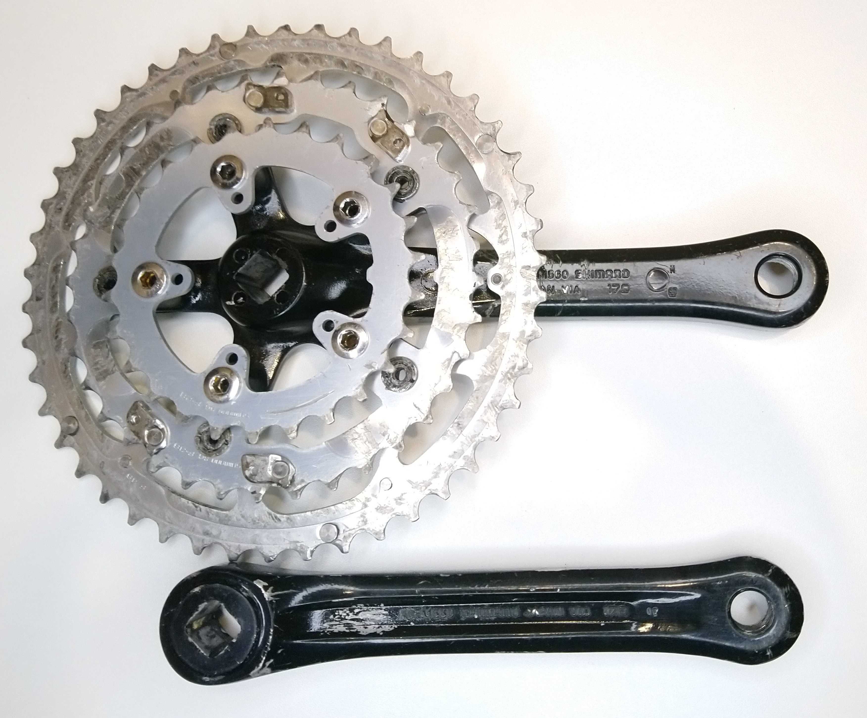 Korby Shimano Deore LX FC-M560 175mm 46-36-26 retro MTB