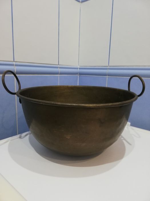 OBNIZKA--440/340zl--BARDZO--DUZA-mosiężna-oslonka-misa-36,5x19x8cm