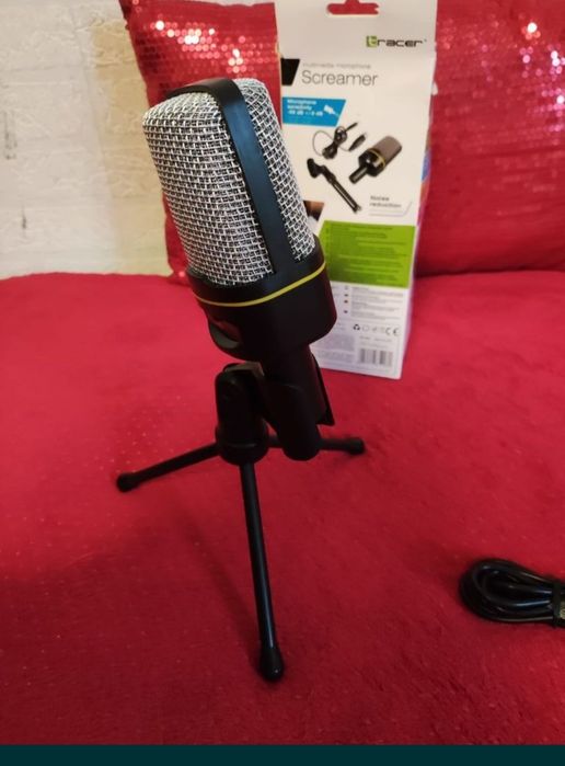 Mikrofon karaoke ze statywem dookolny studyjny