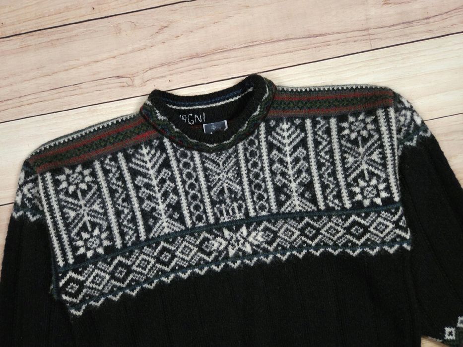 DALE Of Norway Sweter Gruby Wełniany Wzór Logo r. M