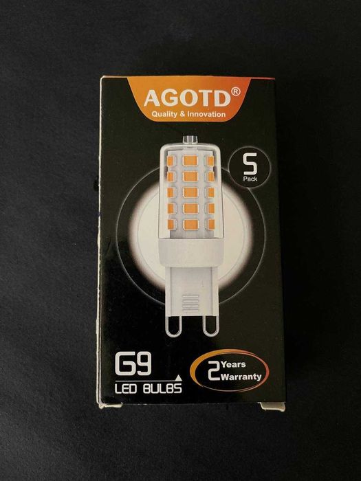 Лампи AGOTD G9 LED (5 шт) | 4W = 40W | Тепле світло 2700K | Економія 90% |