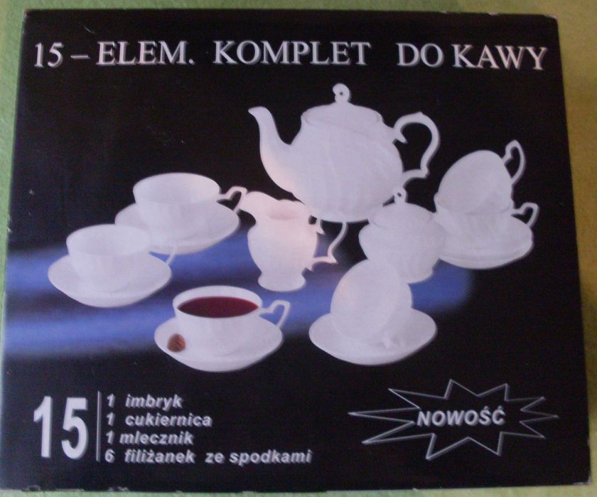15 elementowy komplet do kawy, serwis