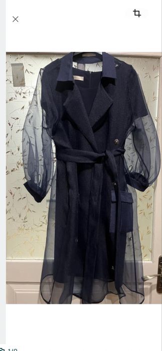 Стильне темно-синє плаття- двійка , сукня