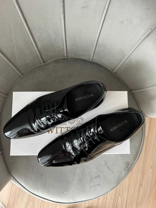 Buty Smokingowe czarne lakierowane skórzane naturalne Wittchen 42