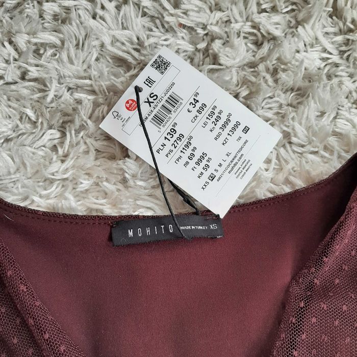 Nowa sukienka midi w kolorze bordowo- śliwkowym