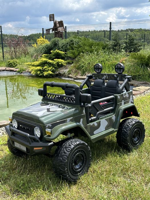 Auto na akumulator Jeep Dżip samochód TOYOTA FJ 4X4 SKÓRA KOŁA EVA LED
