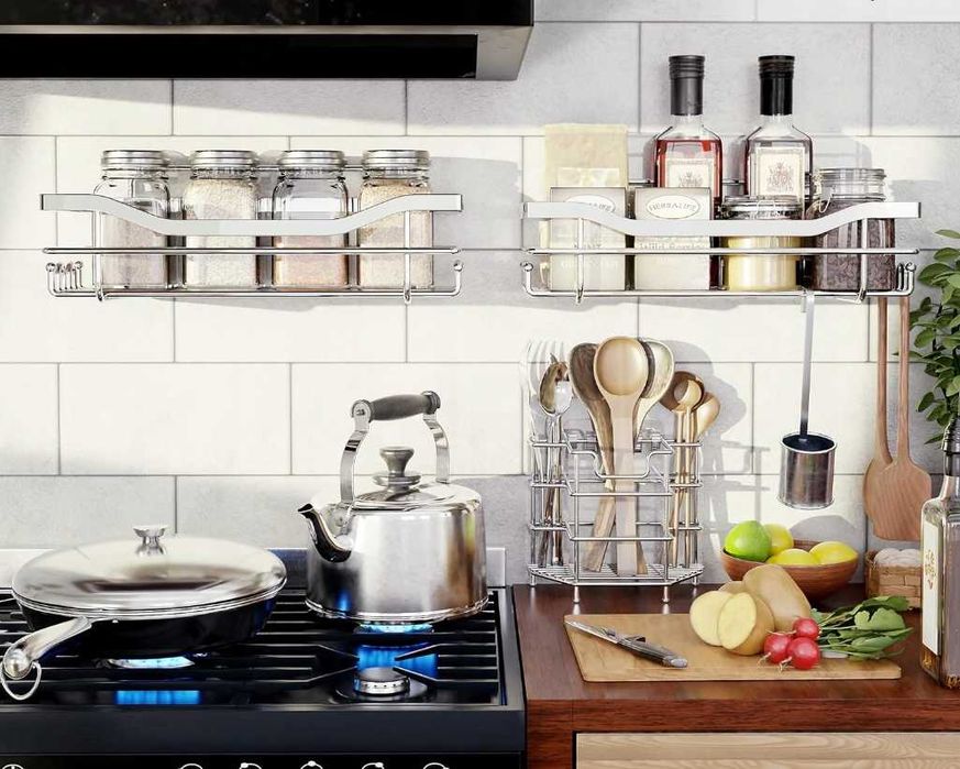 NA ŚCIANĘ LOFT metalowa półka prysznicowa samoprzylepna NrD235