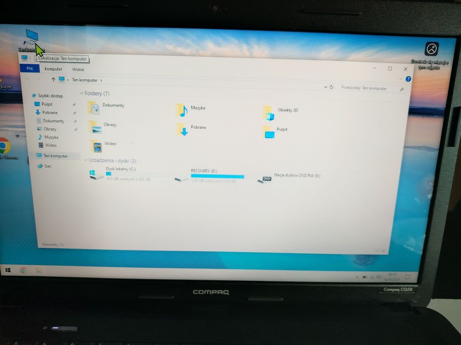 Laptop COMPAQ CQ58 4 gb ram/450 HDD