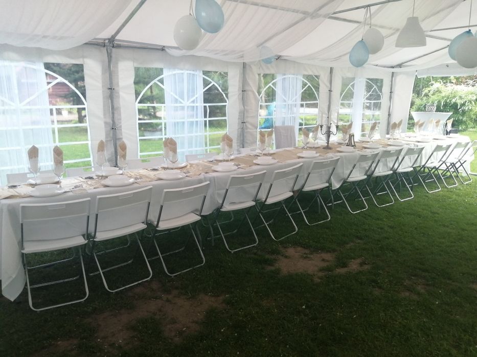 Wynajem, wypożyczenie, namiotów imprezowych stoły, krzesła, zastawa.