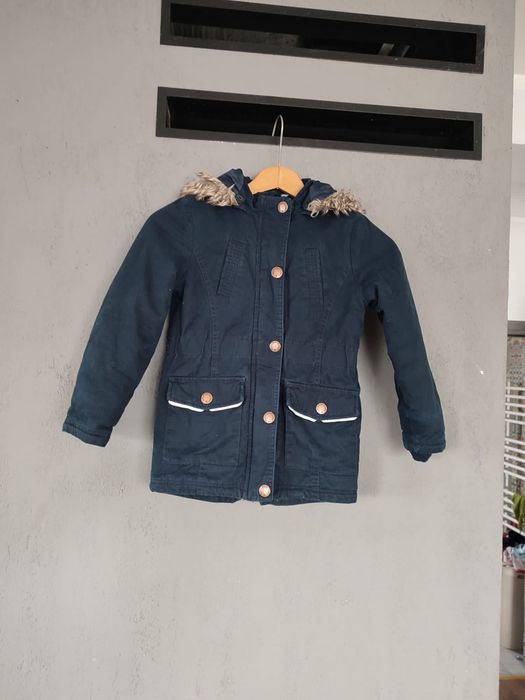 Długa kurtka zimowa parka płaszcz płaszczyk 110