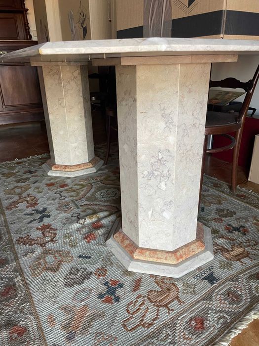Mesa de Jantar em Mármore de Pedestal (Excelente Estado)