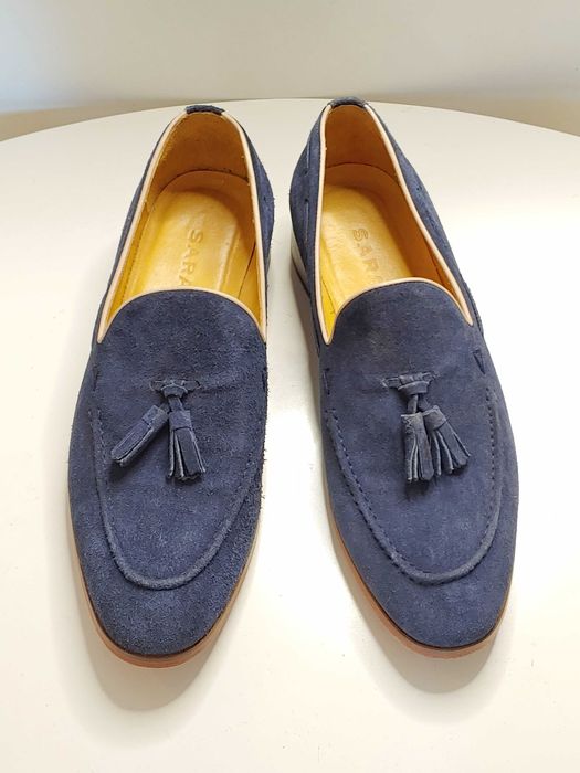 Элегантные мужские туфли лоферы с кисточками Sarar, полностью из кожи