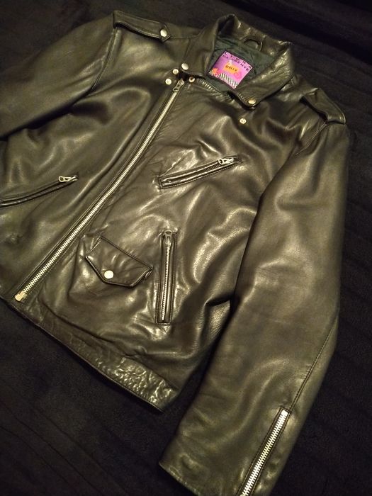 Black Biker Leather Jacket64586006627075120