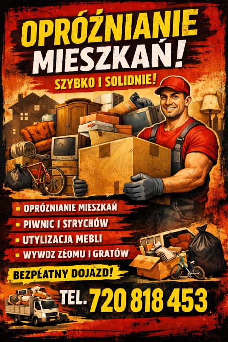 Sprzatanie posesji oproznianie WYCENA ZA DARMO mieszkan piwnic