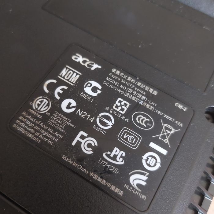 Laptop Acer Aspire 3810TZ