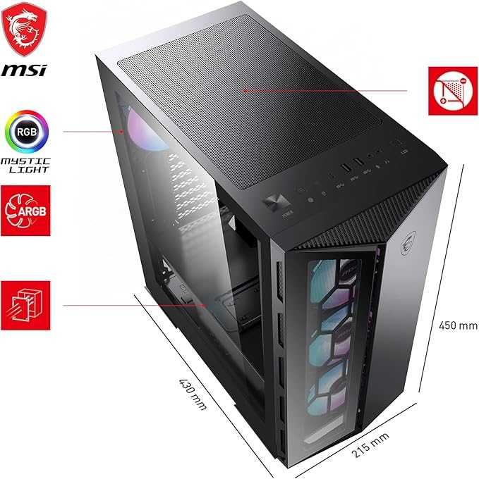 Caixa de computador - MSI MPG Gungnir 110R - Vidro temperado
