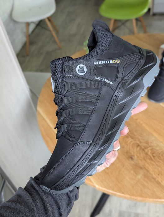 Зимові чоловічі напівчеревики кросівки натуральна шкіра прошиті легкі