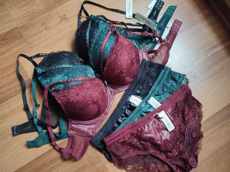 Шикарні комплекти відомого бренду якіснох білизни, мереживо+еко/шкіра.