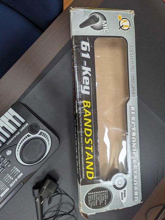 Teclado eletrónico infantil MQ‑6106, 61 teclas