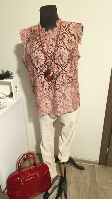 Bluzka koronkowa kolor różowy rozmiar M Lollys laundry