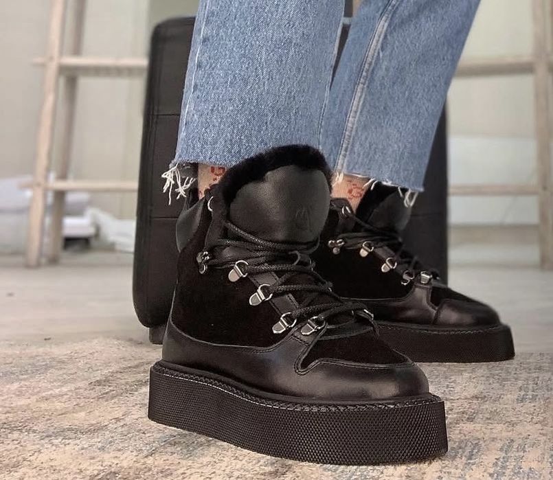 Зимові черевики alian curdas натуральна шкіра хутро 35 розмір 23 см