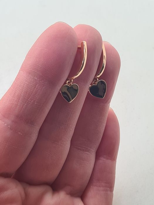 Серьги подвески сердечки