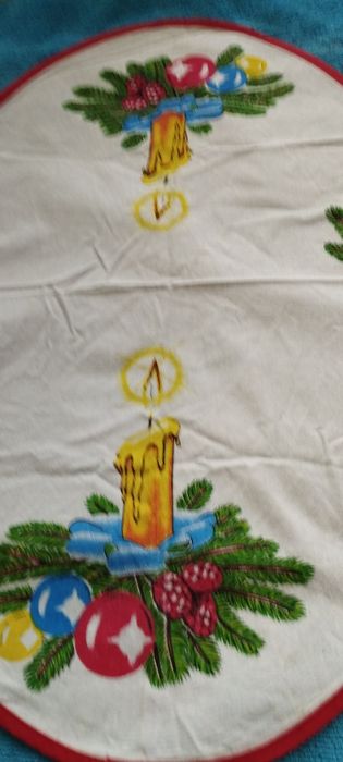 Serweta owalna świąteczna Boże Narodzenie bawełniana.