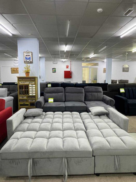 sofá-cama com chaise longue e arrumação envió gratis