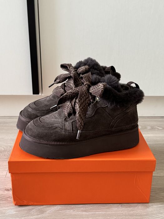 Замшевые ботинки Ugg Lowmel на меху/ Замшеві черевики на хутрі/ Hypnoz