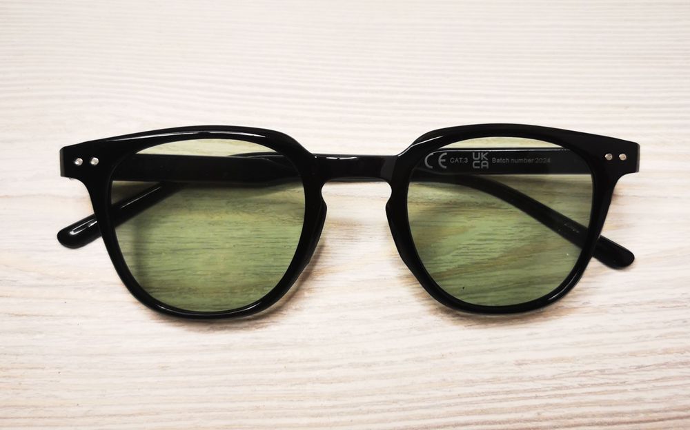 Stylowe okulary zerówki z zielonym filtrem, na każdą porę roku, unisex