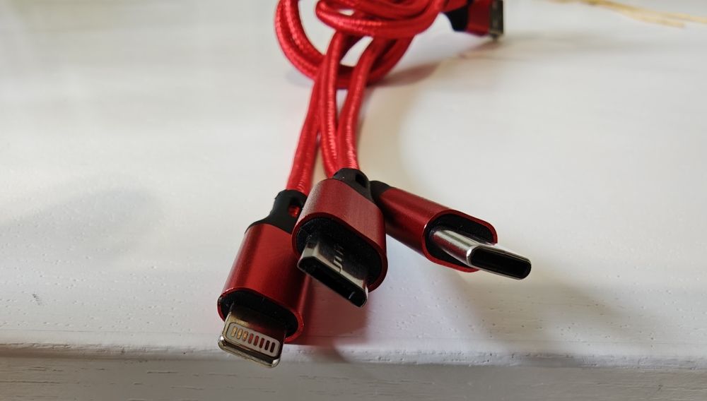 Kabel USB do telefonów Combo 3 w 1 typ C/mikro USB/Lighning