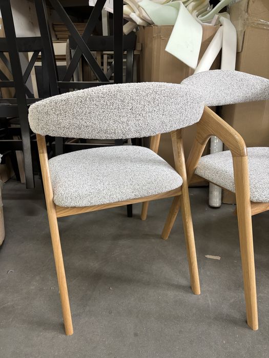 Nowoczesne krzesło tapicerowane dębowe glamour boho