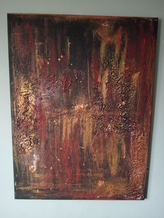 Unikatowy obraz abstrakcyjny "Cisza Lawy"