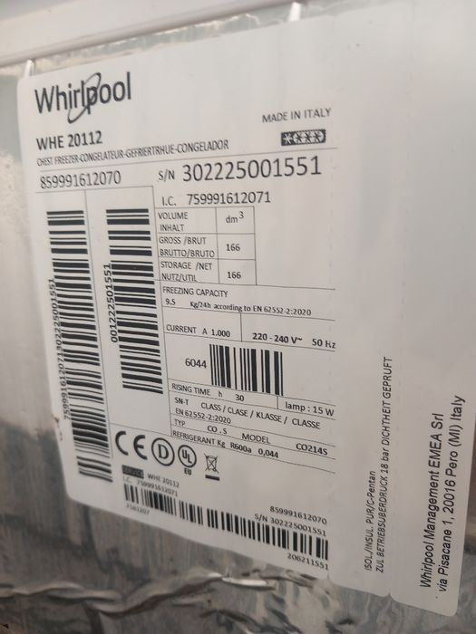 Whirlpool  arca congeladora