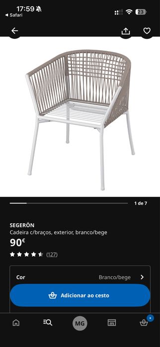 Conjunto exterior mesa e 4 cadeiras