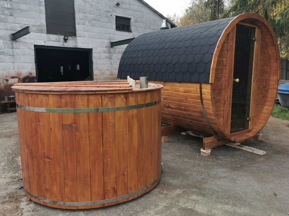 Sauna Ogrodowa 2,5 m x 2,2 m Cały komplet Piec  Zewnętrzny