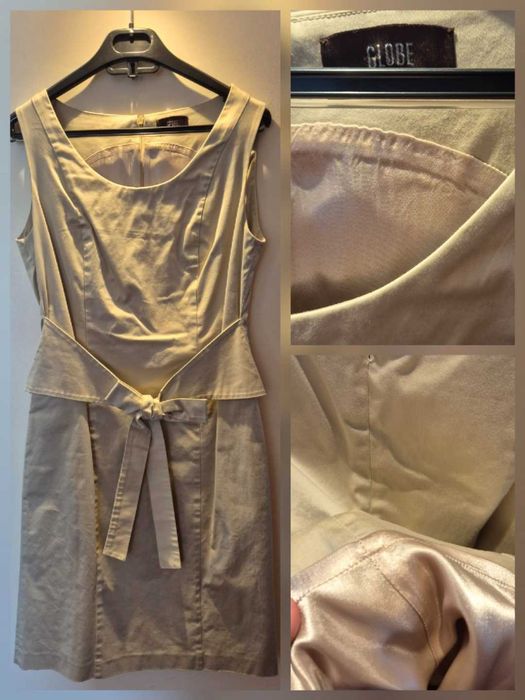 Vestido de Festa / Cocktail Globe (Bege) – Como Novo!