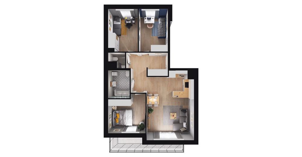 4-pokojowe mieszkanie 70m2 + balkon Bez Prowizji