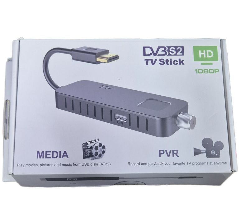 Супутниковий ресивер Dcolor DVB-S/S2 Full HD 1080P із вбудованим HDMI кабелем, 12 В