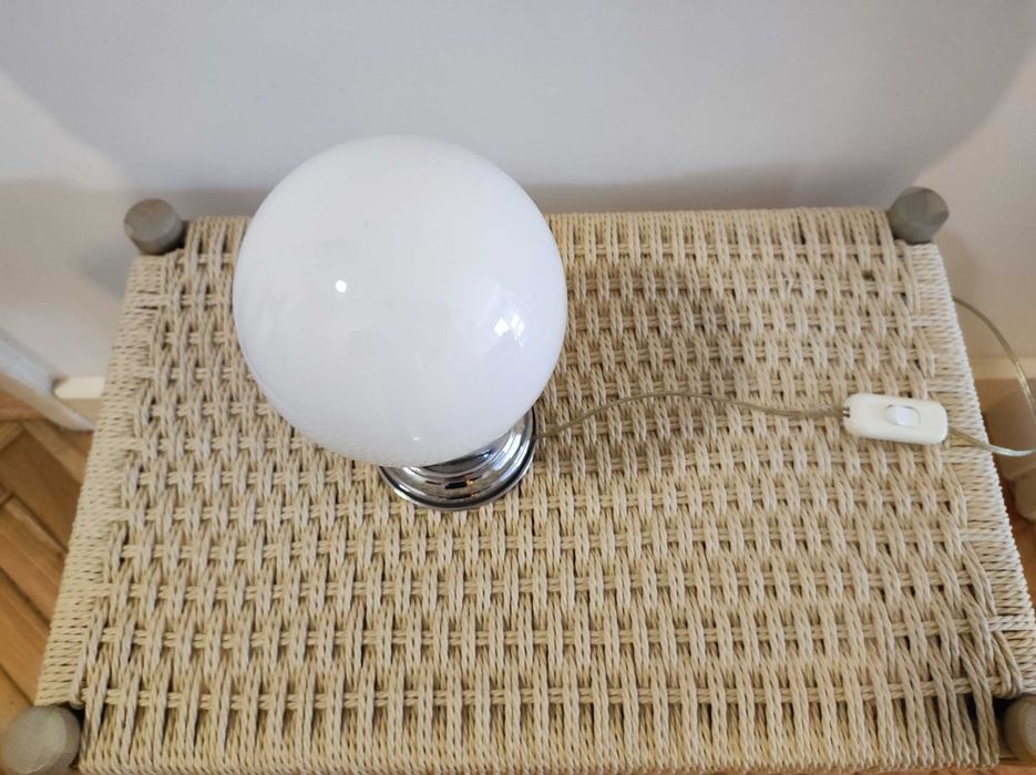 Candeeiro bola vidro branco *VINTAGE*