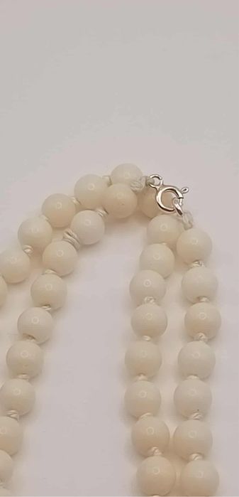 Naszyjnik korale biały koral 2124