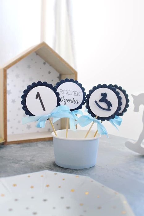 Pikery piki topper do babeczek muffinek dekoracje urodzinowe